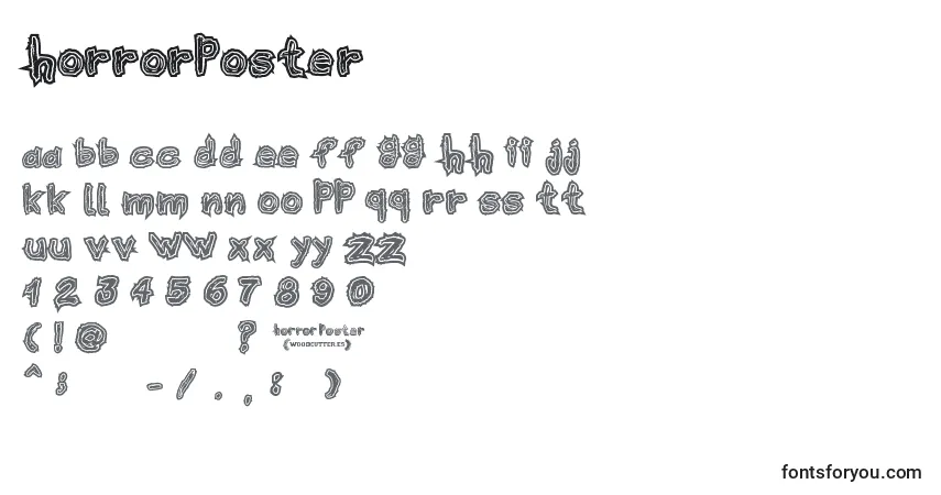 Schriftart HorrorPoster – Alphabet, Zahlen, spezielle Symbole
