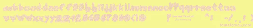 HorrorPoster Font – Pink Fonts on Yellow Background