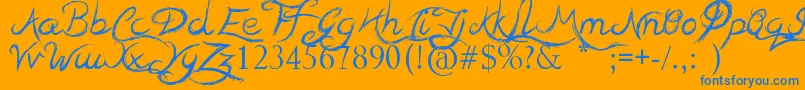 TeaserHouses Font – Blue Fonts on Orange Background