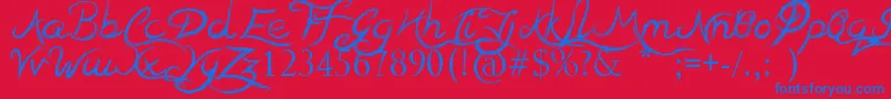 TeaserHouses Font – Blue Fonts on Red Background