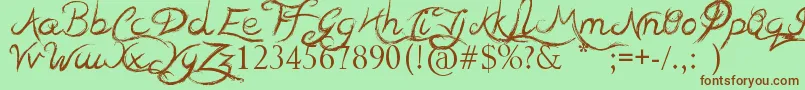 TeaserHouses Font – Brown Fonts on Green Background