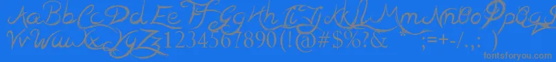 Weitere Informationen zur TeaserHouses-Schriftart TeaserHouses-Schriftart – Graue Schriften auf blauem Hintergrund