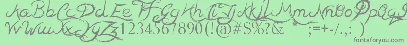 TeaserHouses Font – Gray Fonts on Green Background