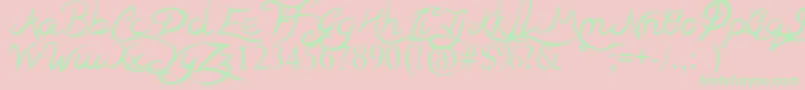 TeaserHouses Font – Green Fonts on Pink Background