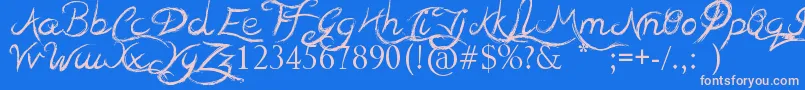 TeaserHouses Font – Pink Fonts on Blue Background
