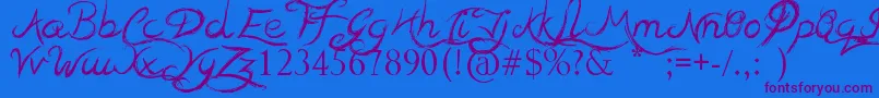 TeaserHouses Font – Purple Fonts on Blue Background