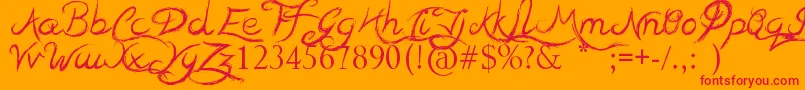 TeaserHouses Font – Red Fonts on Orange Background