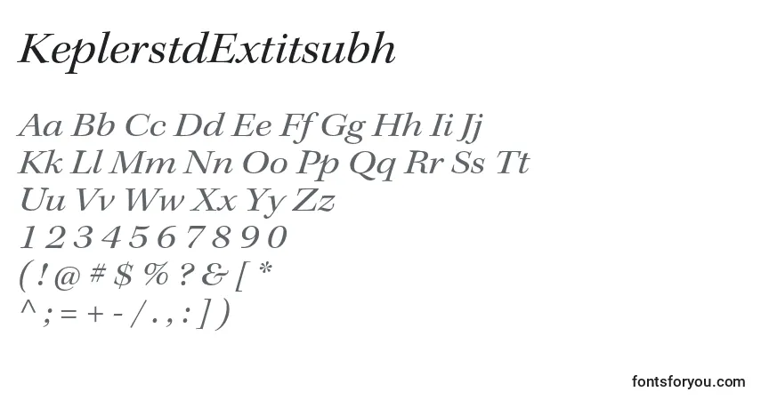 Czcionka KeplerstdExtitsubh – alfabet, cyfry, specjalne znaki