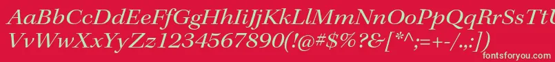 KeplerstdExtitsubh Font – Green Fonts on Red Background