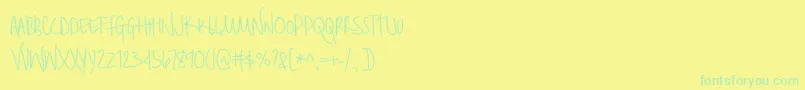 BmdBrilliant Font – Green Fonts on Yellow Background