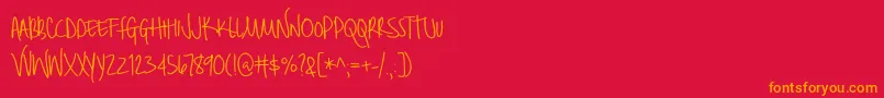 BmdBrilliant Font – Orange Fonts on Red Background