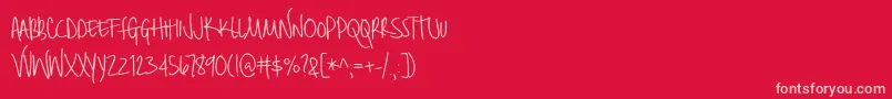 BmdBrilliant Font – Pink Fonts on Red Background