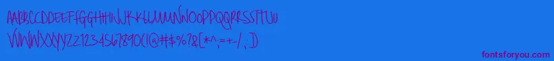 BmdBrilliant Font – Purple Fonts on Blue Background