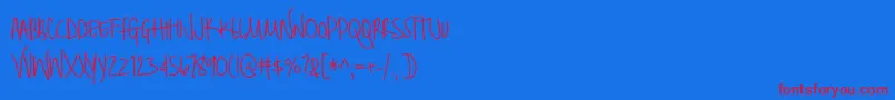 BmdBrilliant-fontti – punaiset fontit sinisellä taustalla