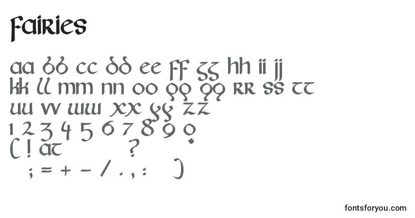 Schriftart Fairies – Alphabet, Zahlen, spezielle Symbole