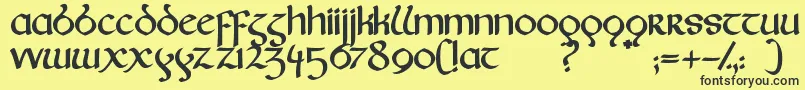 Fairies Font – Black Fonts on Yellow Background