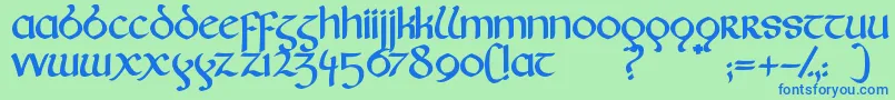 Fairies Font – Blue Fonts on Green Background