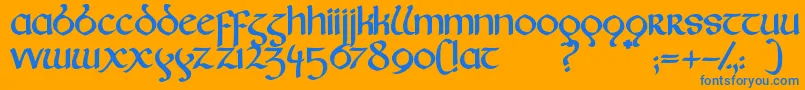 Fairies Font – Blue Fonts on Orange Background