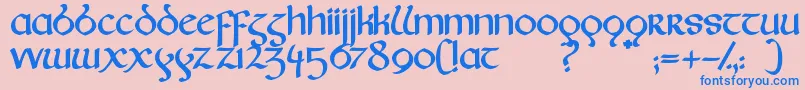 Fairies Font – Blue Fonts on Pink Background