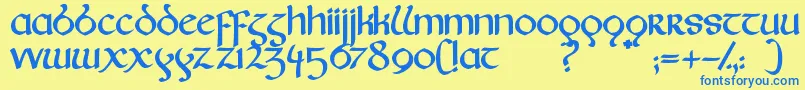 Fairies Font – Blue Fonts on Yellow Background