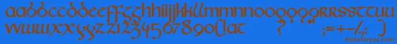 Fairies Font – Brown Fonts on Blue Background