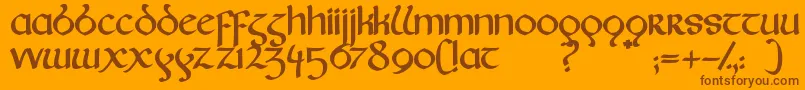 Fairies Font – Brown Fonts on Orange Background