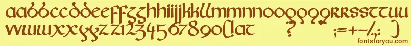 Fairies Font – Brown Fonts on Yellow Background