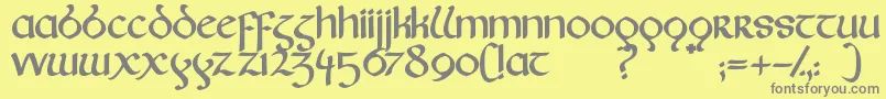 Fairies Font – Gray Fonts on Yellow Background