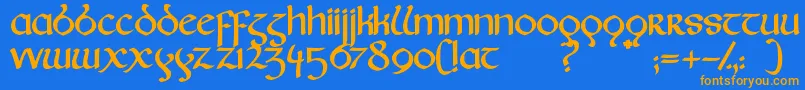 Fairies Font – Orange Fonts on Blue Background