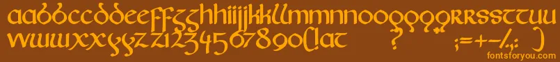 Fairies Font – Orange Fonts on Brown Background