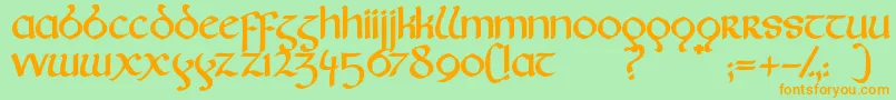 Fairies Font – Orange Fonts on Green Background