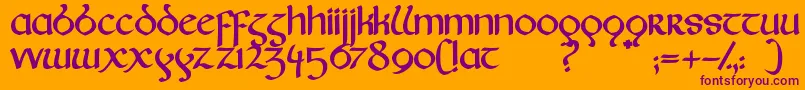 Fairies Font – Purple Fonts on Orange Background