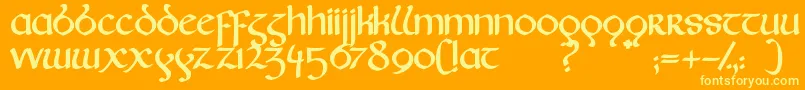 Fairies Font – Yellow Fonts on Orange Background