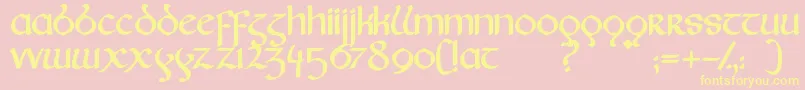 Fairies Font – Yellow Fonts on Pink Background