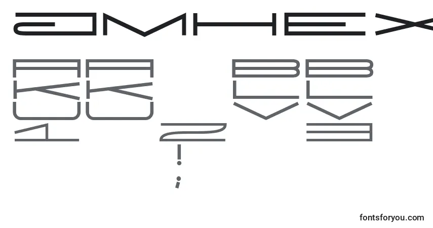 A fonte JmhExtraWide – alfabeto, números, caracteres especiais