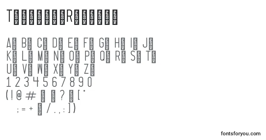 Schriftart ThrusterRegular (47044) – Alphabet, Zahlen, spezielle Symbole