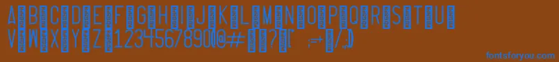 Fonte ThrusterRegular – fontes azuis em um fundo marrom