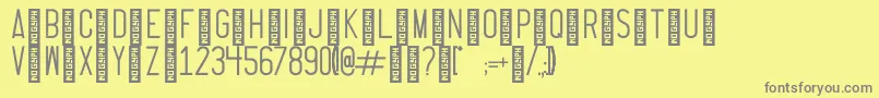 フォントThrusterRegular – 黄色の背景に灰色の文字