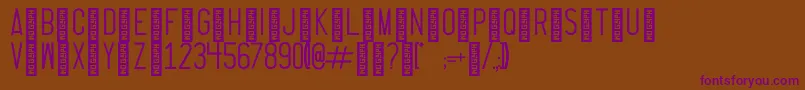 ThrusterRegular-Schriftart – Violette Schriften auf braunem Hintergrund