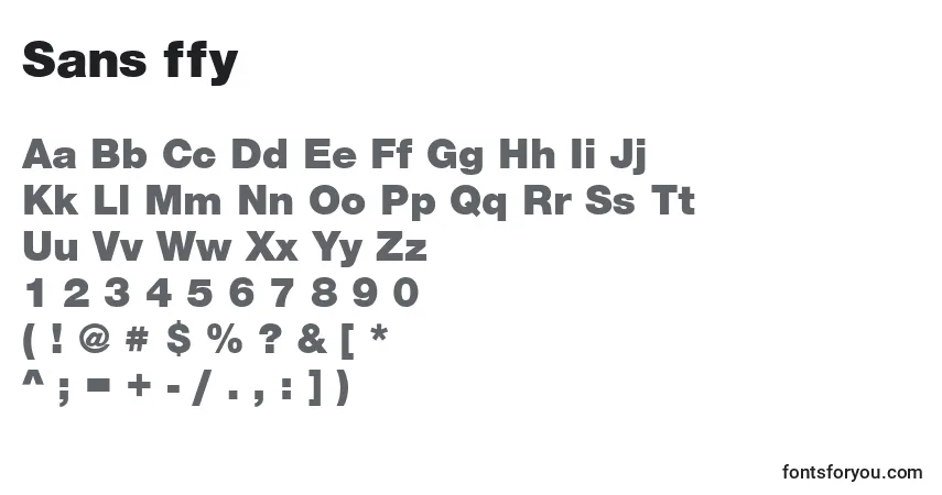 Sans ffy Font – alphabet, numbers, special characters