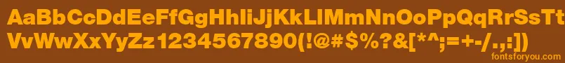 Sans ffy-fontti – oranssit fontit ruskealla taustalla