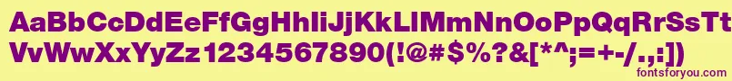 Sans ffy Font – Purple Fonts on Yellow Background