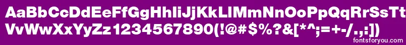 Czcionka Sans ffy – białe czcionki na fioletowym tle