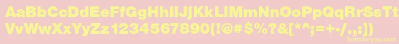 Sans ffy-Schriftart – Gelbe Schriften auf rosa Hintergrund