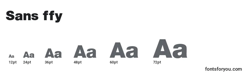 Размеры шрифта Sans ffy