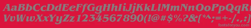 BenjaminBoldItalic Font – Gray Fonts on Red Background