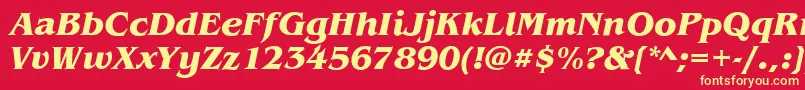 BenjaminBoldItalic Font – Yellow Fonts on Red Background