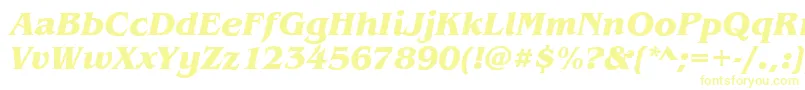 BenjaminBoldItalic Font – Yellow Fonts on White Background