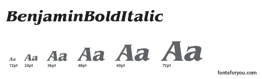 Размеры шрифта BenjaminBoldItalic