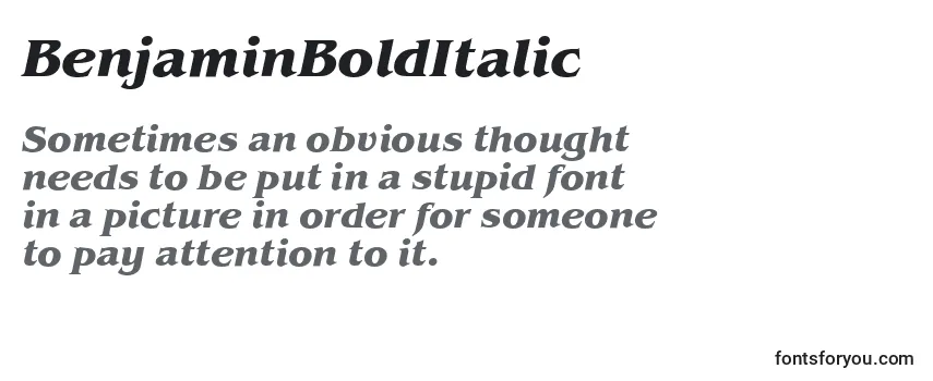 BenjaminBoldItalic Font